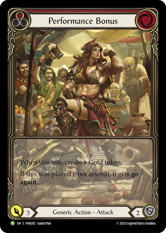 Performance Bonus (Red) [FAB202] (Promo)  Rainbow Foil