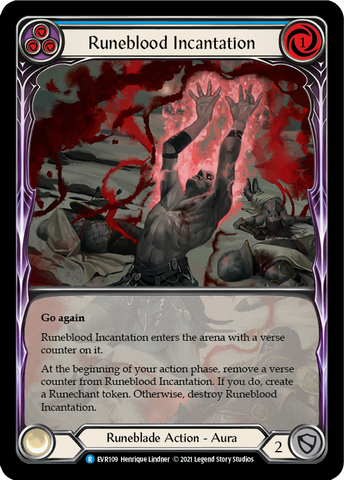 Runeblood Incantation (Blue) [EVR109] (Everfest)  1st Edition Extended Art Rainbow Foil