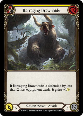 Barraging Brawnhide (Yellow) [WTR177-C] (Welcome to Rathe)  Alpha Print Rainbow Foil