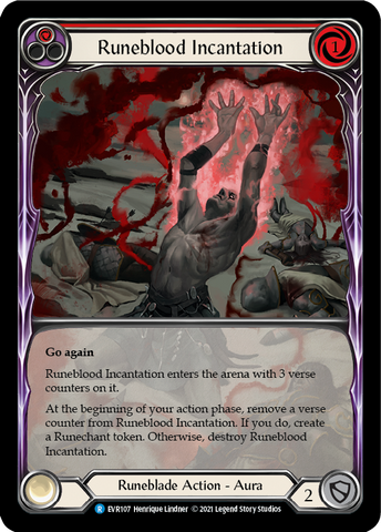 Runeblood Incantation (Red) [EVR107] (Everfest)  1st Edition Extended Art Rainbow Foil