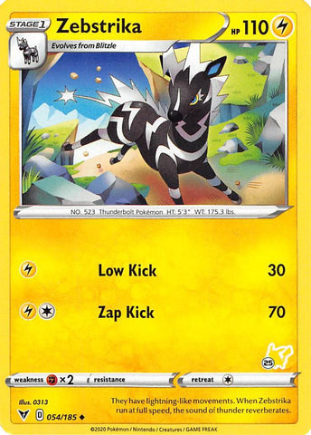 Zebstrika (054/185) (Pikachu Stamp #25) [Battle Academy 2022]