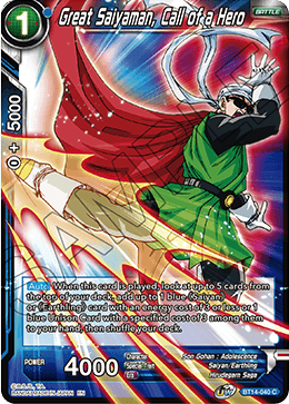 Great Saiyaman, Call of a Hero (BT14-040) [Cross Spirits]