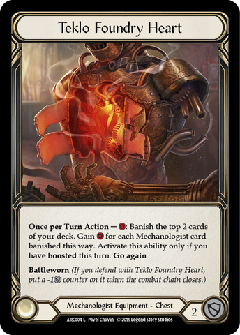 Teklo Foundry Heart [ARC004-L] (Arcane Rising)  1st Edition Cold Foil