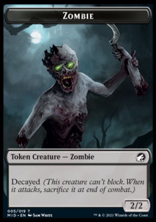 Zombie (005) // Ooze Double-sided Token [Innistrad: Midnight Hunt Tokens]