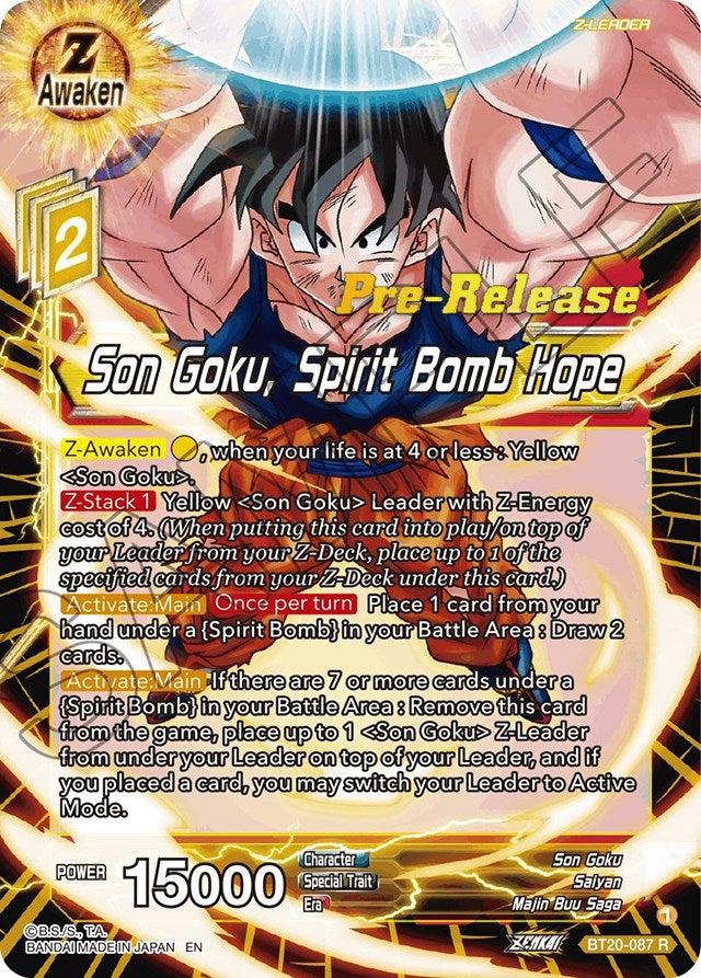 Son Goku, Spirit Bomb Hope (BT20-087) [Power Absorbed Prerelease Promos]