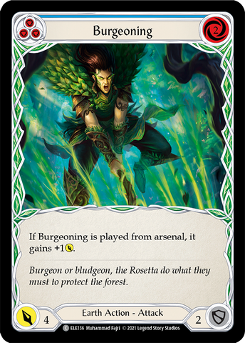 Burgeoning (Blue) [ELE136] (Tales of Aria)  1st Edition Rainbow Foil