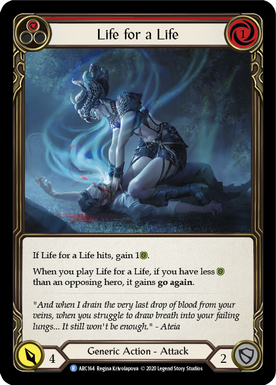 Life for a Life (Red) [U-ARC164] (Arcane Rising Unlimited)  Unlimited Rainbow Foil