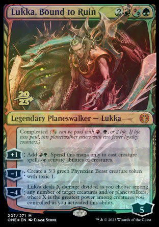 Lukka, Bound to Ruin [Phyrexia: All Will Be One Prerelease Promos]